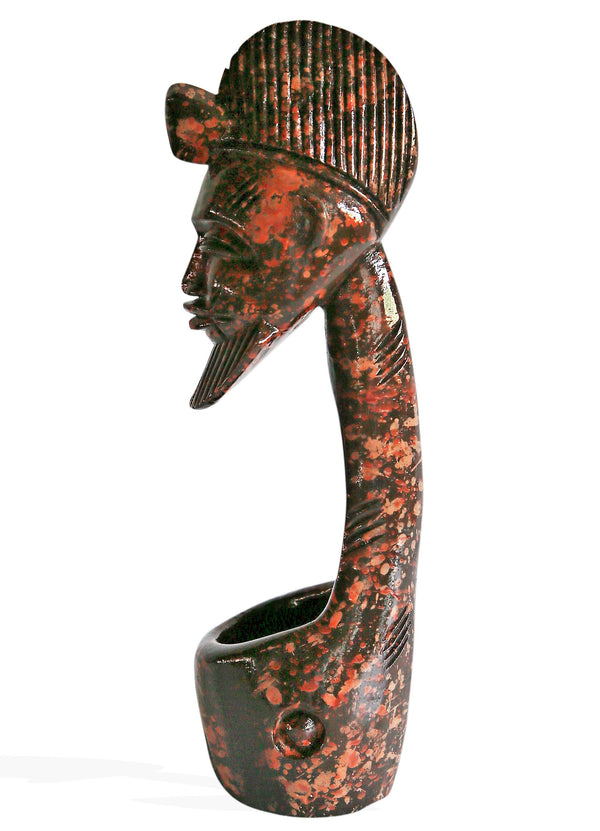 Homeroots 12" Brown Hand Painted Sculpture  Manufactured Wood 478603