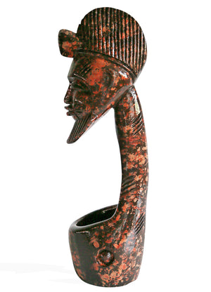 Homeroots 12" Brown Hand Painted Sculpture  Manufactured Wood 478603