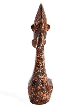 Homeroots 12" Brown Hand Painted Sculpture  Manufactured Wood 478603