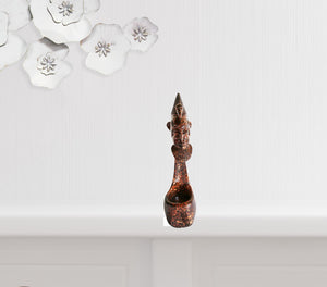 Homeroots 12" Brown Hand Painted Sculpture  Manufactured Wood 478603