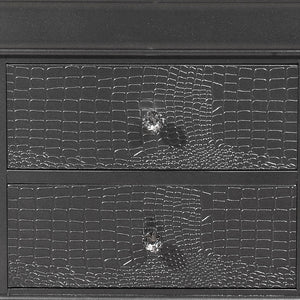 Homeroots 24" Gray Shagreen Two Drawer Solid Wood Nightstand   478604