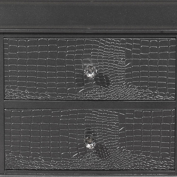 Homeroots 24" Gray Shagreen Two Drawer Solid Wood Nightstand   478604