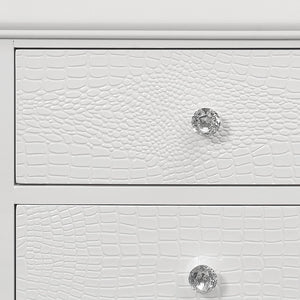 Homeroots 24" White Shagreen Two Drawer Solid Wood Nightstand   478605