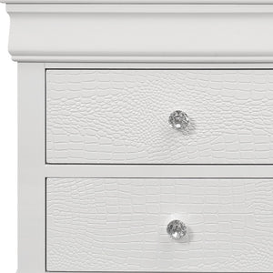 Homeroots 24" White Shagreen Two Drawer Solid Wood Nightstand   478605