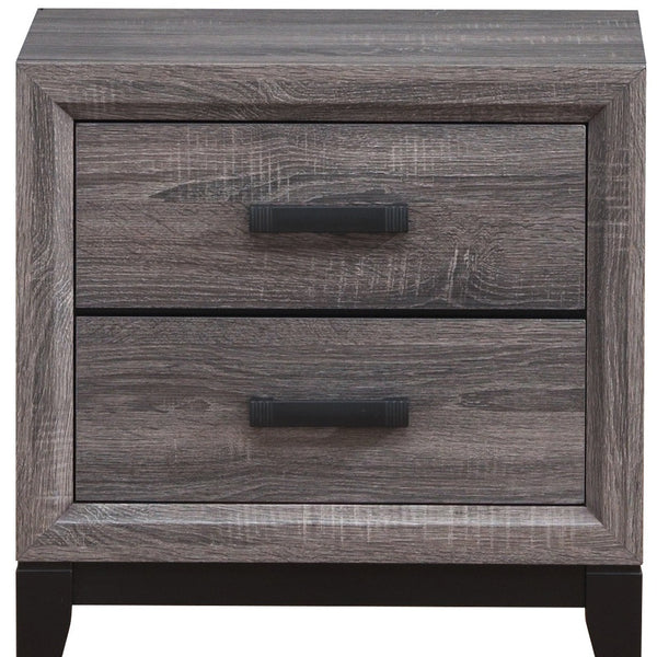 Homeroots 25" Gray Two Drawer Nightstand   478609