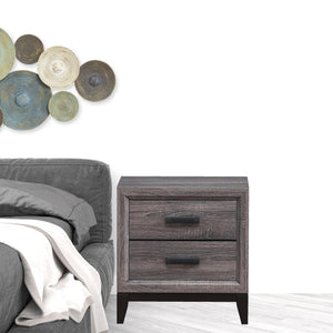 Homeroots 25" Gray Two Drawer Nightstand   478609