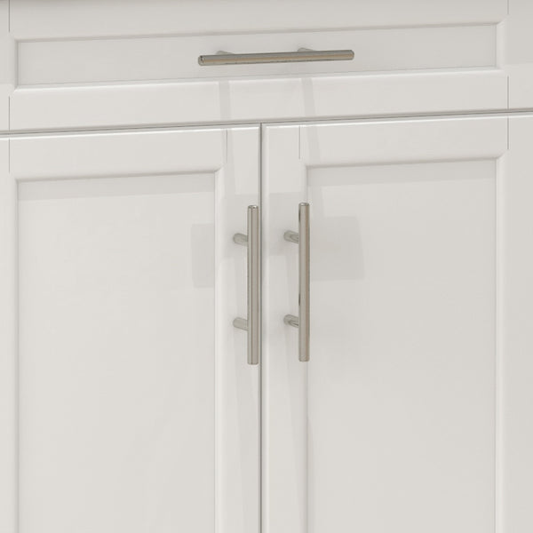 English Elm HOMCOM Kitchen Island Cart with Stainless Steel Top, Wine Rack, Drawer & Rolling Wheels for Easy Storage and Serving Cream White W2225P229694