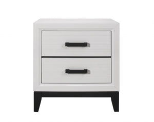 Homeroots 25" White Two Drawer Nightstand   478610