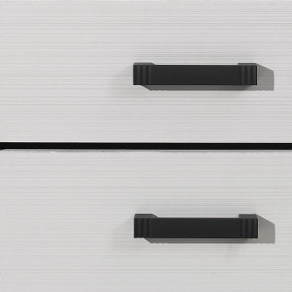 Homeroots 25" White Two Drawer Nightstand   478610