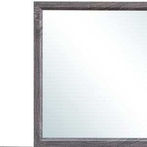 Homeroots 35" Dark Gray Wood Framed Accent Mirror  Chip Board,Mdf,Plywood ,Paper Veneer 478618