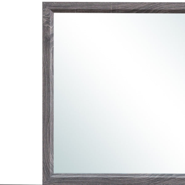 Homeroots 35" Dark Gray Wood Framed Accent Mirror  Chip Board,Mdf,Plywood ,Paper Veneer 478618
