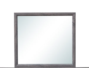 Homeroots 35" Dark Gray Wood Framed Accent Mirror  Chip Board,Mdf,Plywood ,Paper Veneer 478618
