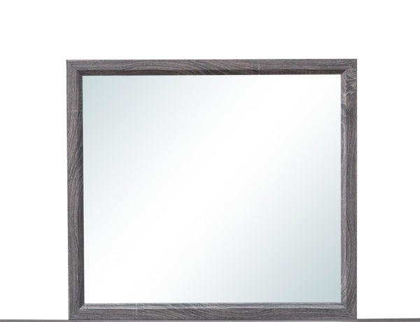 Homeroots 35" Dark Gray Wood Framed Accent Mirror  Chip Board,Mdf,Plywood ,Paper Veneer 478618