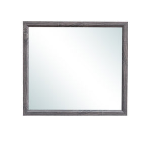 Homeroots 35" Dark Gray Wood Framed Accent Mirror  Chip Board,Mdf,Plywood ,Paper Veneer 478618