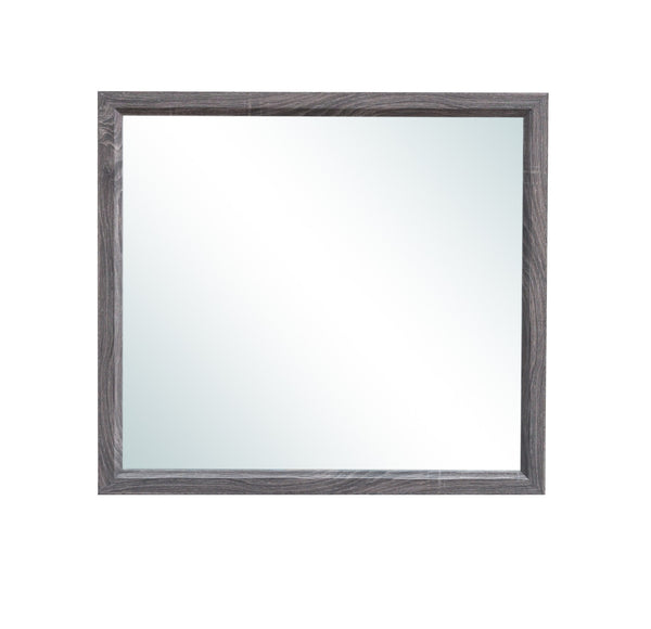 Homeroots 35" Dark Gray Wood Framed Accent Mirror  Chip Board,Mdf,Plywood ,Paper Veneer 478618