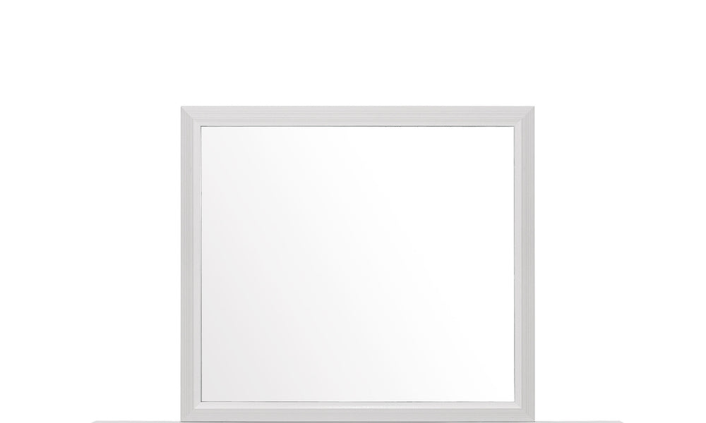 Homeroots 35" White Framed Dresser Mirror  Chip Board,Mdf,Plywood ,Paper Veneer 478619