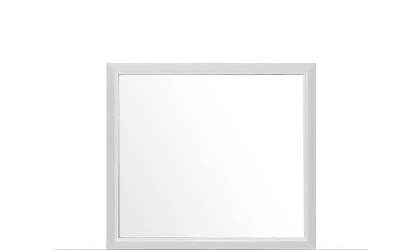 Homeroots 35" White Framed Dresser Mirror  Chip Board,Mdf,Plywood ,Paper Veneer 478619