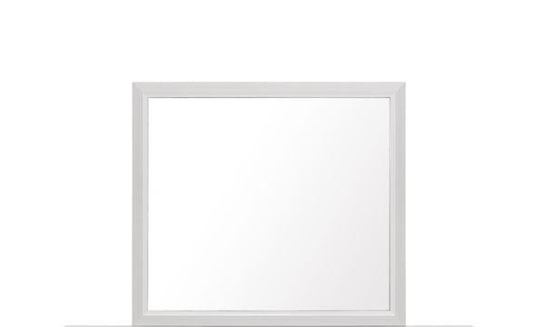 Homeroots 35" White Framed Dresser Mirror  Chip Board,Mdf,Plywood ,Paper Veneer 478619