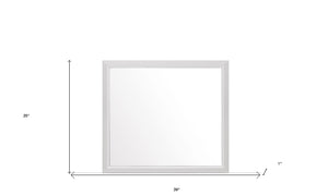Homeroots 35" White Framed Dresser Mirror  Chip Board,Mdf,Plywood ,Paper Veneer 478619