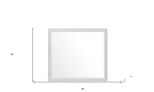 Homeroots 35" White Framed Dresser Mirror  Chip Board,Mdf,Plywood ,Paper Veneer 478619