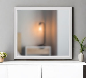 Homeroots 35" White Framed Dresser Mirror  Chip Board,Mdf,Plywood ,Paper Veneer 478619