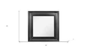 Homeroots 38" Gray Square Wood Framed Accent Mirror  Tropical Wood , Mdf 478623