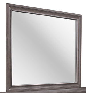 Homeroots 37" Gray Wood Framed Accent Mirror  Chip Board,Mdf,Plywood ,Paper Veneer 478625