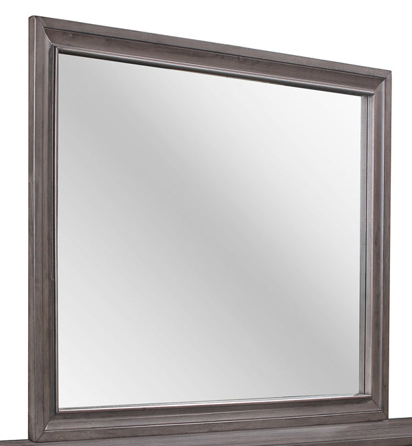 Homeroots 37" Gray Wood Framed Accent Mirror  Chip Board,Mdf,Plywood ,Paper Veneer 478625