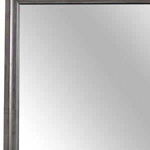 Homeroots 37" Gray Wood Framed Accent Mirror  Chip Board,Mdf,Plywood ,Paper Veneer 478625