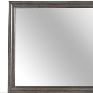 Homeroots 37" Gray Wood Framed Accent Mirror  Chip Board,Mdf,Plywood ,Paper Veneer 478625