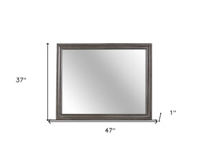 Homeroots 37" Gray Wood Framed Accent Mirror  Chip Board,Mdf,Plywood ,Paper Veneer 478625