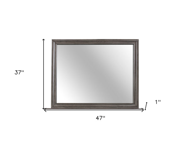 Homeroots 37" Gray Wood Framed Accent Mirror  Chip Board,Mdf,Plywood ,Paper Veneer 478625