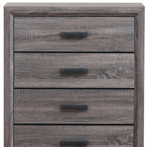 Homeroots 31" Grey Solid Wood Five Drawer Chest  Solid Wood 478637
