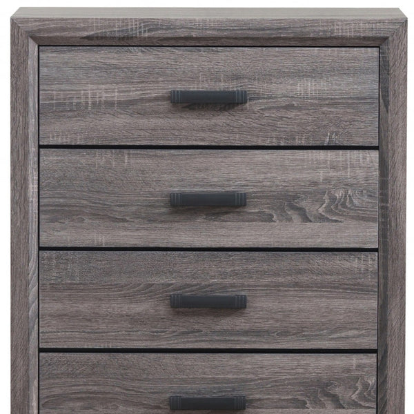 Homeroots 31" Grey Solid Wood Five Drawer Chest  Solid Wood 478637