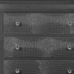 Homeroots 31" Metallic Grey Solid Wood Five Drawer Chest  Solid Wood 478644