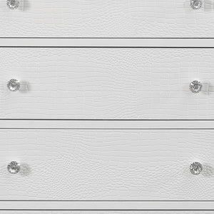 Homeroots 31" Metallic White Solid Wood Five Drawer Chest  Solid Wood 478645