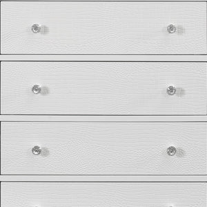Homeroots 31" Metallic White Solid Wood Five Drawer Chest  Solid Wood 478645