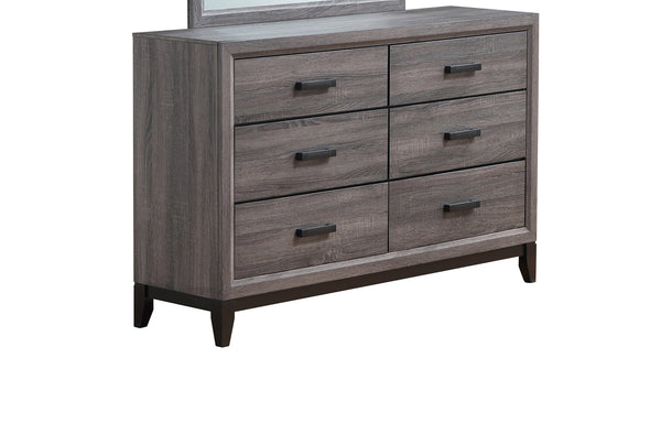 Homeroots 58" Gray Solid And Manufactured Wood Six Drawer Double Dresser  Solid And Manufactured Wood 478651
