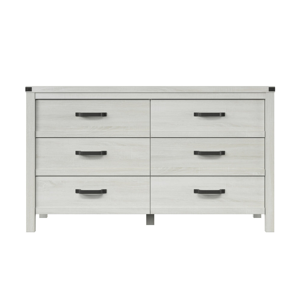Homeroots 58" White Solid Wood Six Drawer Double Dresser  Solid Wood 478652