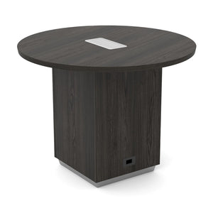 OSP Home Furnishings Tuxedo Banquet Dining Table Seats Six with Stain Resistant Reinforced Tabletop for Events Round TUXSGW-159