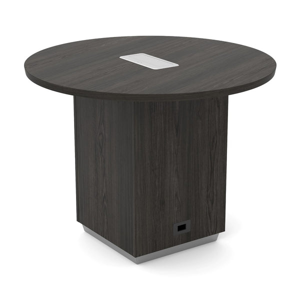 OSP Home Furnishings Tuxedo Banquet Dining Table Seats Six with Stain Resistant Reinforced Tabletop for Events Round TUXSGW-159