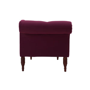 English Elm Jennifer Taylor Home - Samuel Tufted Roll Arm Chaise Lounge in Lux Velvet Upholstery with Kiln-Dried Hardwood Frame and Plush Support Burgundy B2719P238290