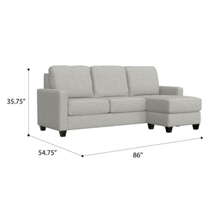 English Elm Wallace & Bay - Gray Reconfigurable Sectional - Pebble Gray Fabric Modular Sofa, Easy-Care Contemporary Comfort B361P384402