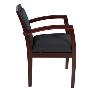 OSP Home Furnishings Upholstered Guest Chair Solid Hardwood Frame Mahogany Finish for Office Reception Rooms KEN79MAH-3