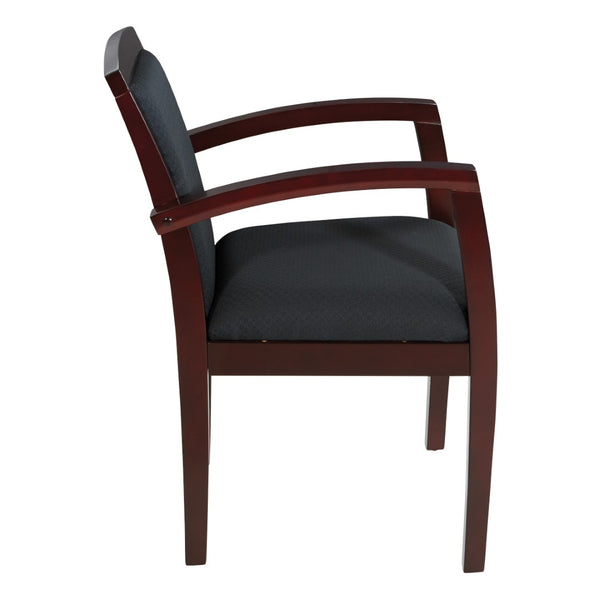 OSP Home Furnishings Upholstered Guest Chair Solid Hardwood Frame Mahogany Finish for Office Reception Rooms KEN79MAH-3