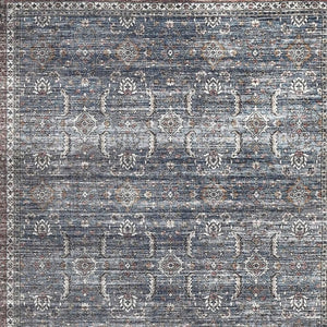 HomeRoots 5' Blue Oriental Area Rug with Distressed Finish - Stain-Resistant & Elegant Home Decor Solution 8' X 10' 478946