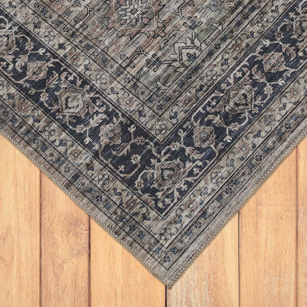 Homeroots 4' X 6' Brown Oriental Power Loom Distressed Area Rug  Polyester 478947