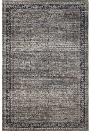 HomeRoots 5' Timeless Brown and Blue Distressed Oriental Area Rug - Vintage Charm for Modern & Classic Spaces 478948