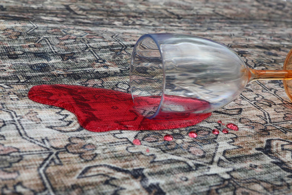 Homeroots 5' X 8' Brown And Blue Oriental Printed Distressed Area Rug  Polyester 478948