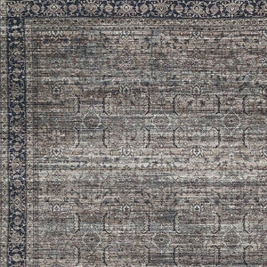 HomeRoots 8' X 11' Gray and Ivory Oriental Area Rug - Distressed, Washable, Stylish, and Durable for Homes with Pets 478949